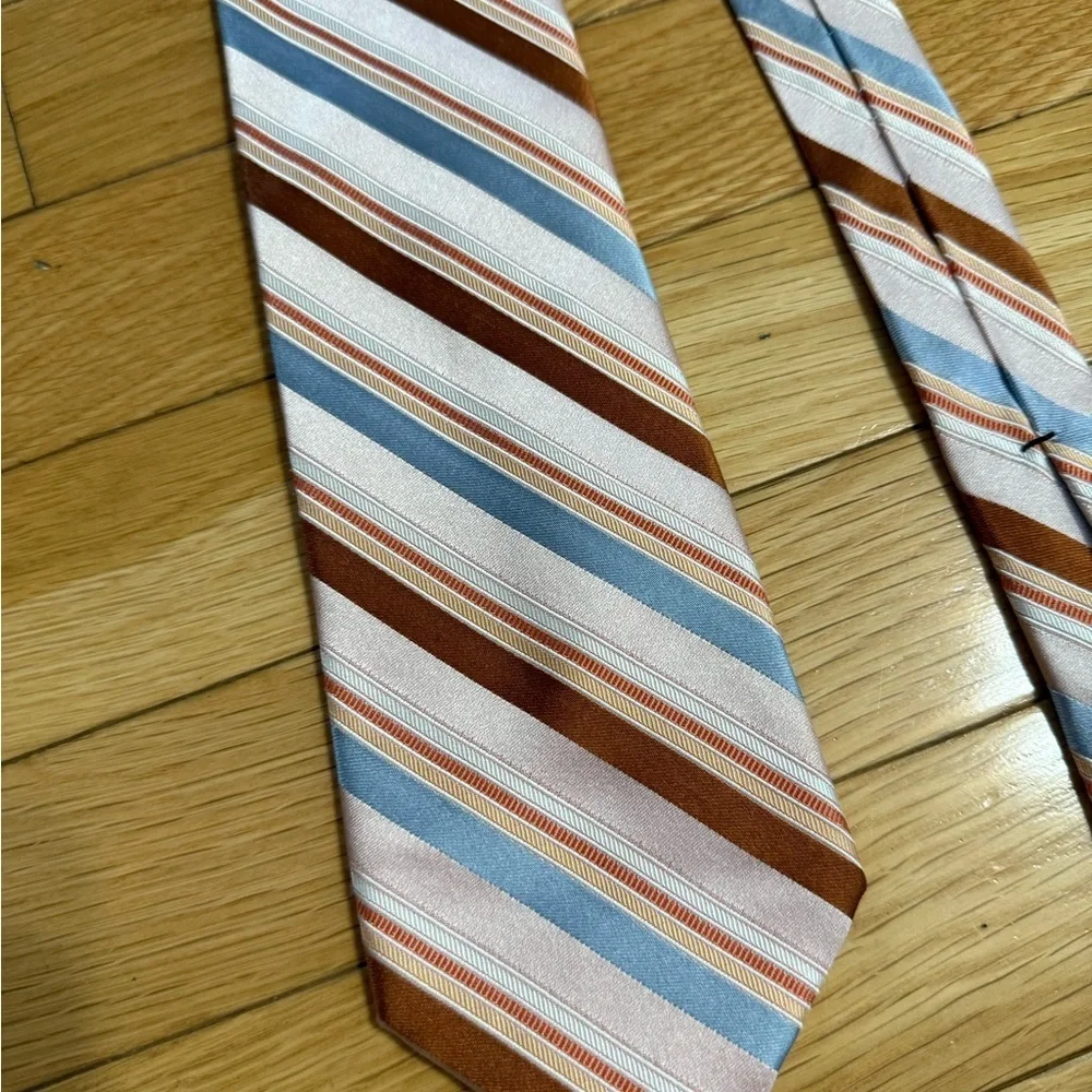 Calvin Klein Men’s Neck Tie Pastel Striped Office Career Wedding Preppy
